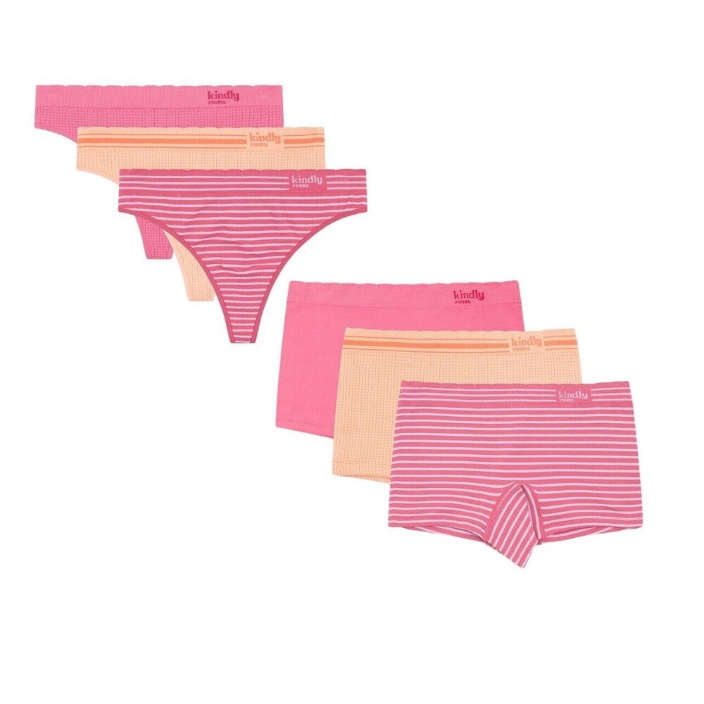 kindly Yours Women's Sustainable Seamless Thong 3 Pack & Boyshorts 3 Pack 3XL